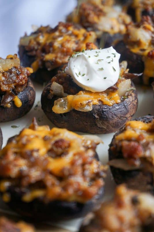 sausage stuffed mushrooms final close