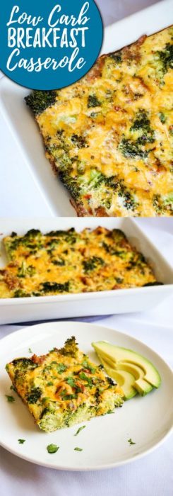 Our Low Carb Breakfast Casserole is jam packed with sausage, broccoli and cheese for hearty breakfast to keep you going until lunch!