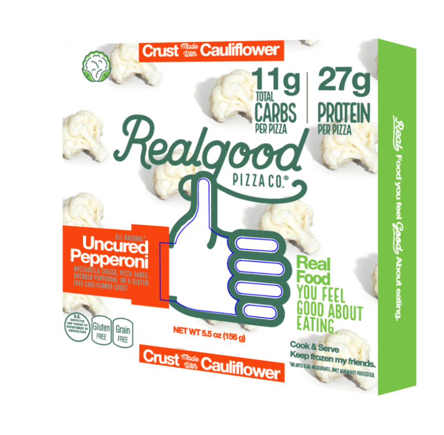 The top 30 best keto products, Realgood Foods low carb pizza with cauliflower crust.