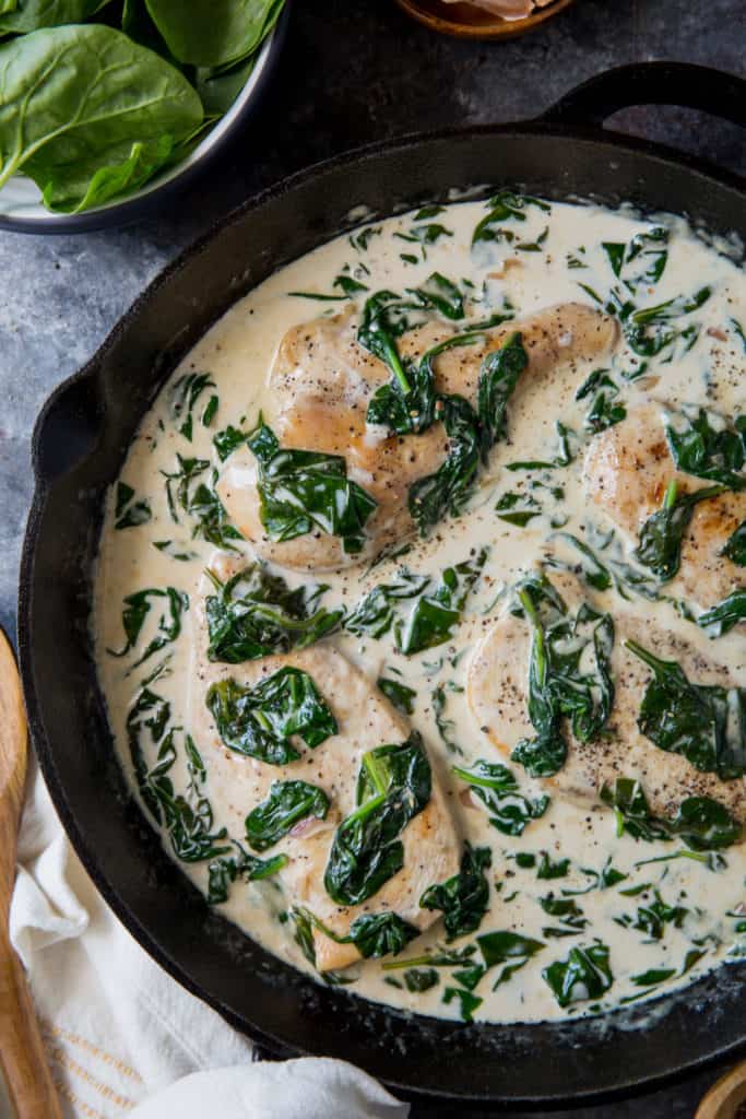 Chicken and creamed spinach recipe