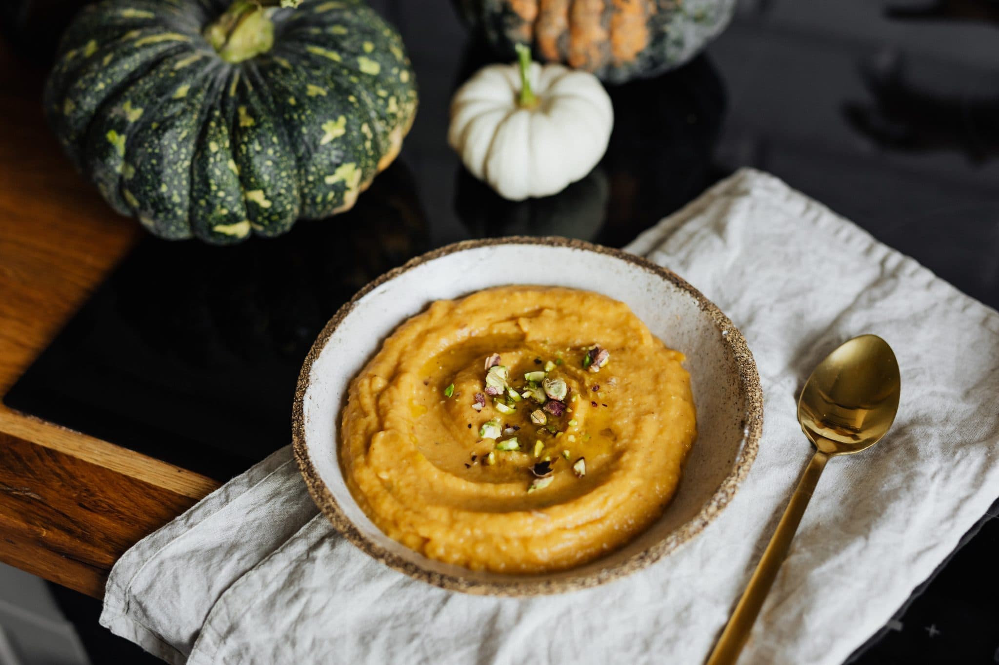 Is Pumpkin Keto Friendly How Much Can You Have KetoConnect   Pumpkin Puree On A Table With Fresh Pumpkins 2048x1365 