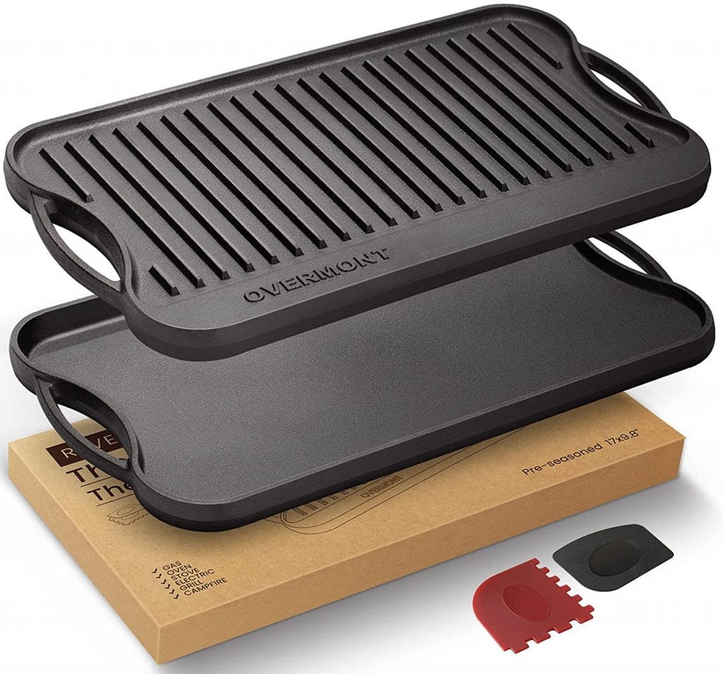 Overmont Pre-seasoned Cast Iron Reversible Griddle